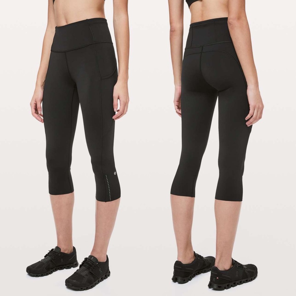 LULULEMON Fast and Free Reflective Crop II Leggings 19” in Black
